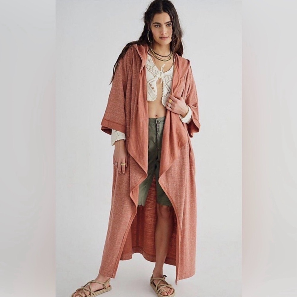 Free People Beach jet set cardigan In Cherry Chai
